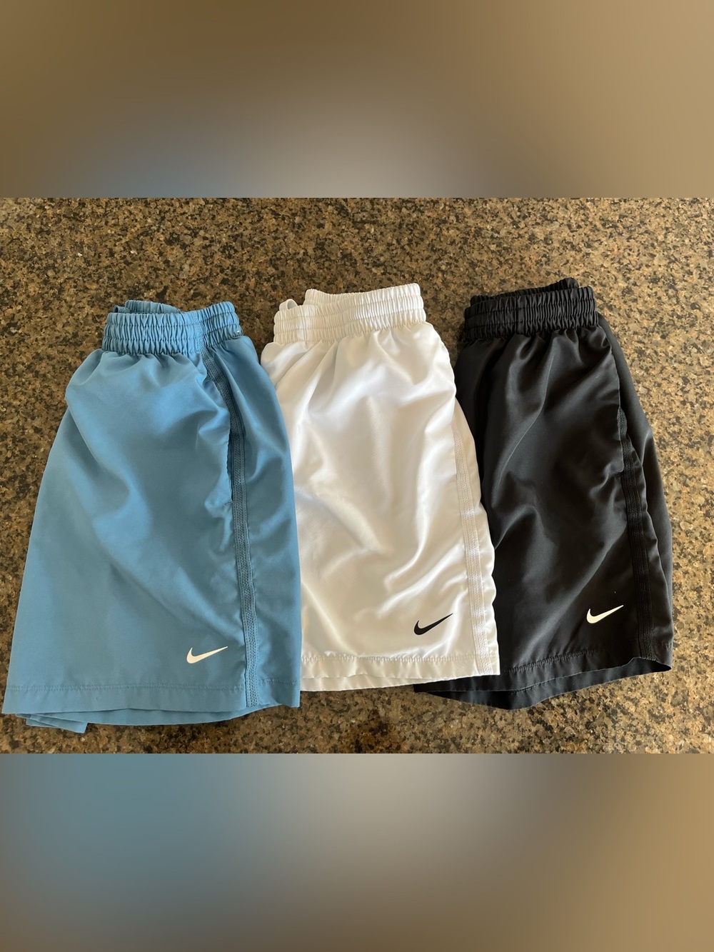 Nike Kids Athletic Shorts Trio - Blue, White, Black